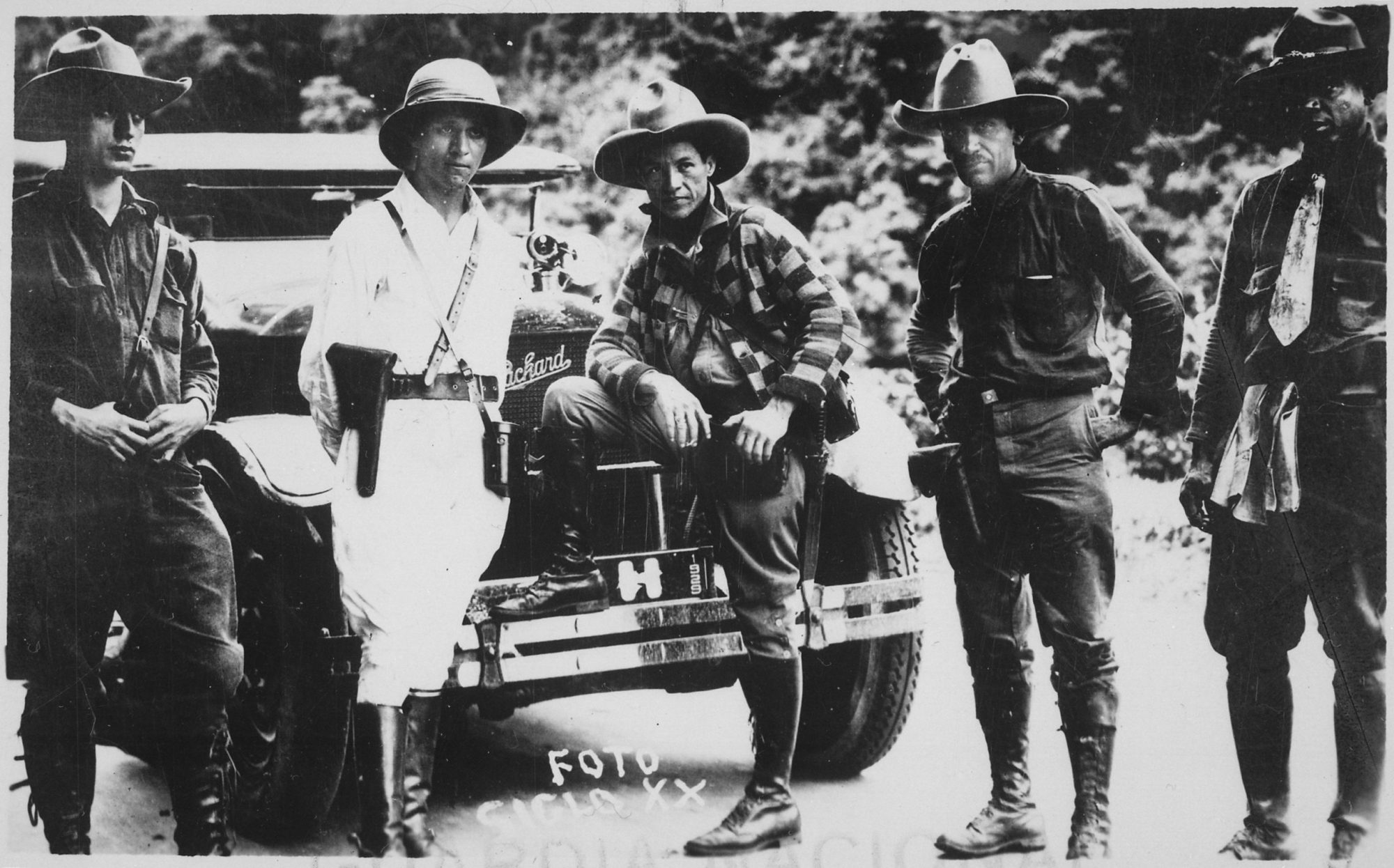 General Sandino [center] and Entourage enroute to Mexico. Photo via U.S. National Archives and Records Administration