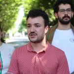 Columbia University student Mahmoud Khalil talks to the press during the press briefing organized by Pro-Palestinian protesters who set up a new encampment at Columbia University's Morningside Heights campus on Friday evening, in New York City, United States on June 01, 2024. Photo by Selcuk Acar/Anadolu via Getty Images