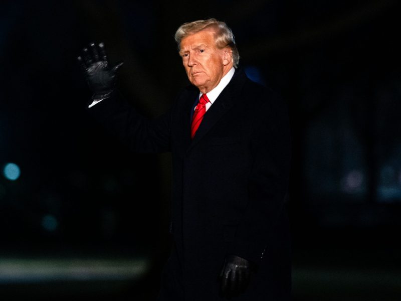 US President Donald Trump arrives at the South Lawn of the White House in Washington, DC on January 27, 2025. Photo by KENT NISHIMURA/AFP via Getty Images