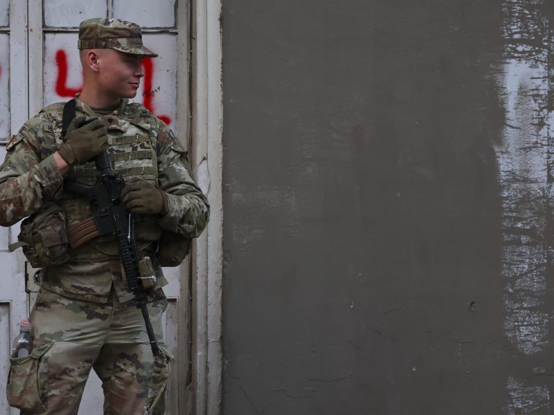 The NFL in partnership with Homeland Security Investigations (HSI) have increased law enforcement presence, expanded operations and enhanced security measures throughout the city ahead of Super Bowl LIX between the Philadelphia Eagles and the Kansas City Chiefs on February 05, 2025 in New Orleans, Louisiana. Photo by Aaron M. Sprecher/Getty Images