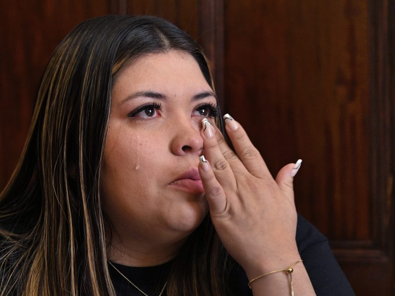 Jennifer Vasquez Sura, the wife of Kilmar Abrego Garcia, is dealing with the stress of not knowing the future for her husband who is being held in a prison in El Salvador. Photo by Michael S. Williamson/The Washington Post via Getty Images