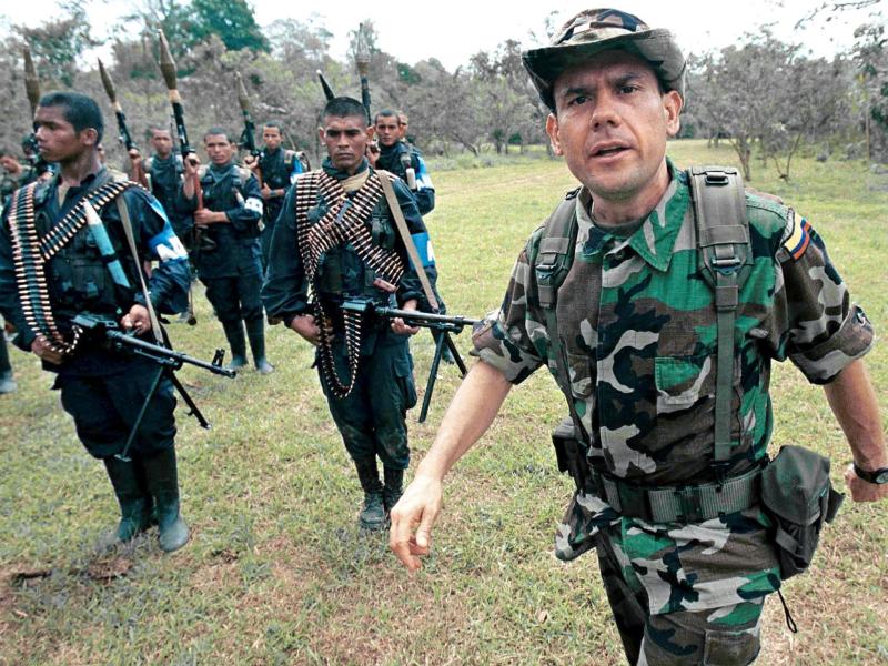 Photo of Carlos Castano taken 20 February 2001 in Antiquia, Colombia. Photo credit STR/AFP via Getty Images