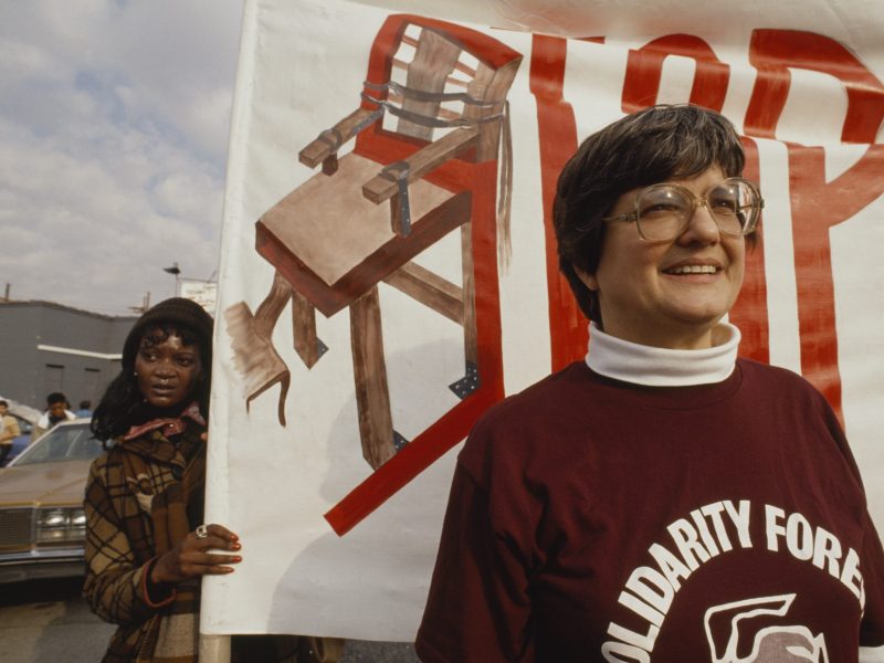 Anti-death penalty activist sister Helen Prejean outside the Angola penitentiary