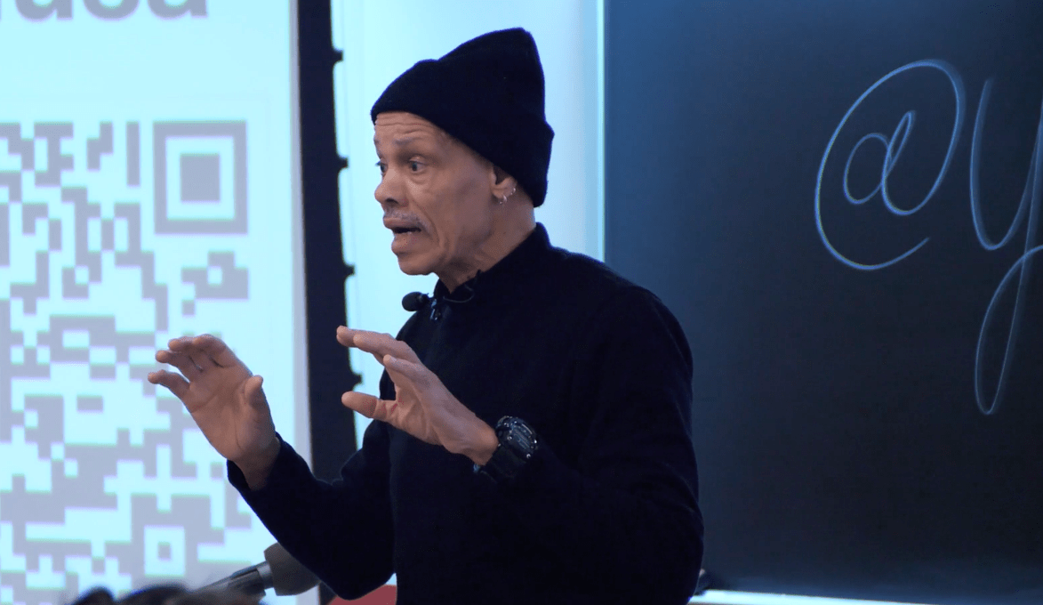 Mansa Musa delivers a lecture for the UMD College Park Young Democratic Socialists of America